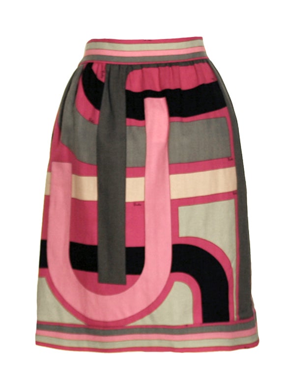 Women's 1970's Emilio Pucci Print Skirt For Sale