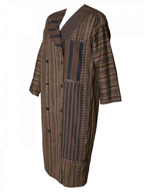 1980's Koos Gray Print Block Coatdress