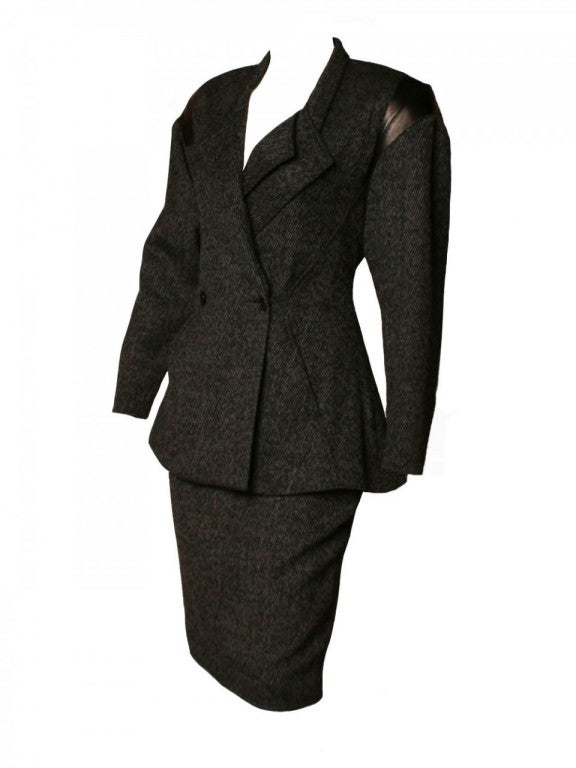 1980's Junko Koshino Black & Grey Tweed Set