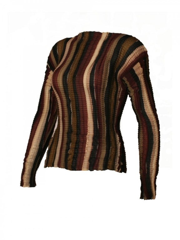 1990's Issey Miyake Pleated Striped Top