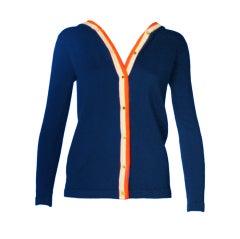 Vintage 1960's Bonnie Cashin Blue Cashmere Hoodie 