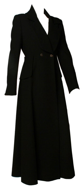 Fendi Double-Breasted Black Wool Coat