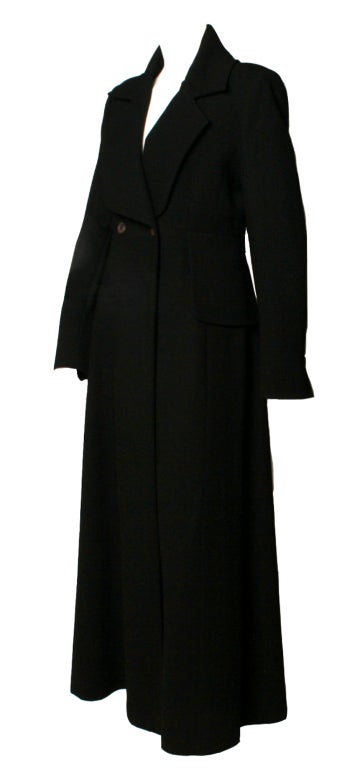 Women's Fendi Double-Breasted Black Wool Coat For Sale