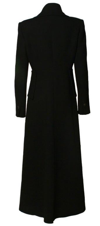 Fendi Double-Breasted Black Wool Coat For Sale 1