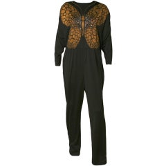 Vintage 1970's Alfred Shaheen Butterfly & Rhinestone Jumpsuit