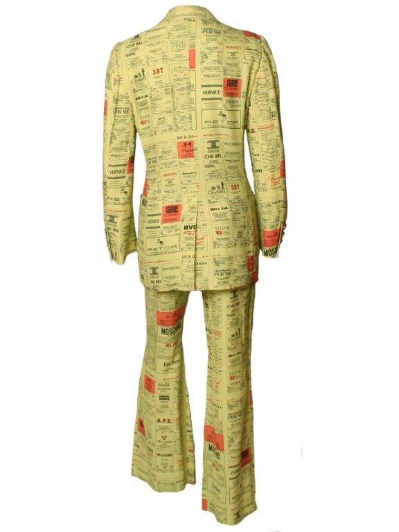 Women's 1990's Moschino Yellow Pages Suit Set For Sale