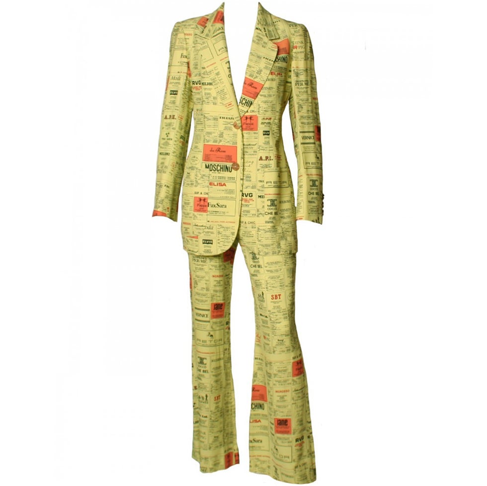 1990's Moschino Yellow Pages Suit Set For Sale