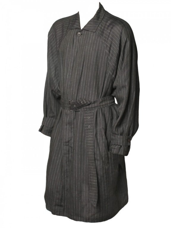 1980s Versace Men's Pinstripe Coat