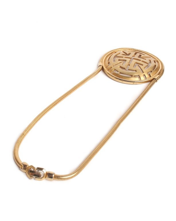 1970's Pierre Cardin Greek Key Necklace