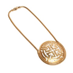 1970's Pierre Cardin Greek Key Necklace