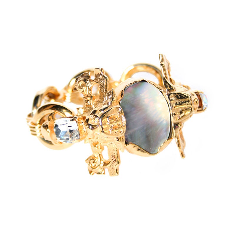 1980
s Gianfranco Ferre Abalone Shell Bracelet