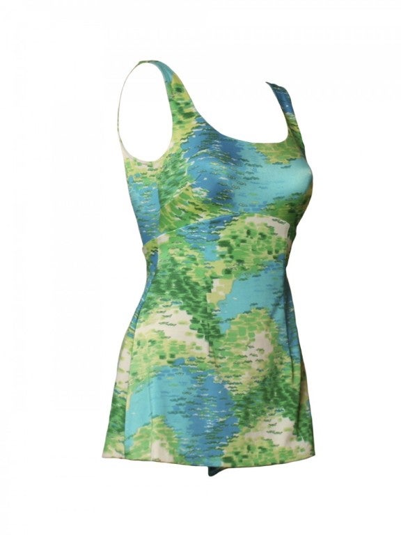 1950's Sirena Bird-Print Bathing Suit