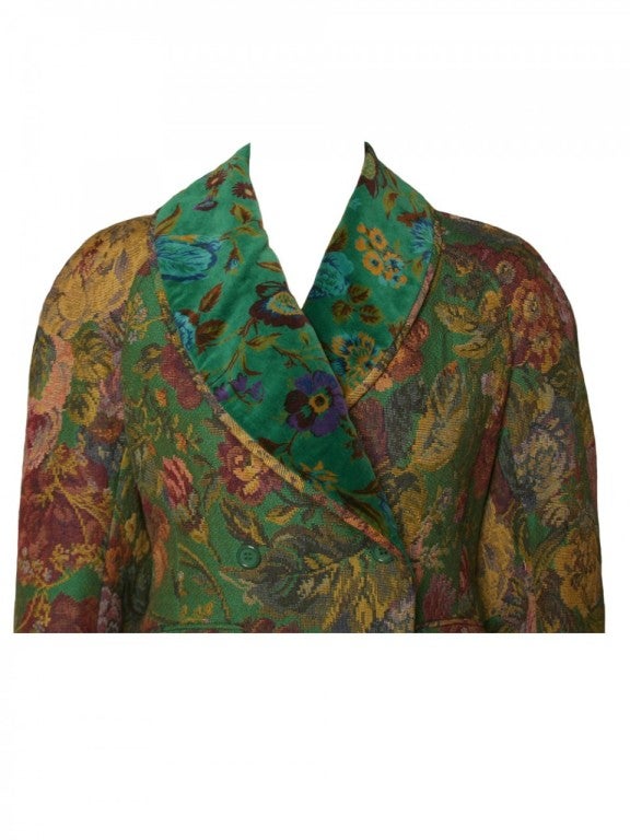 Women's 1980's Kenzo Floral Tapestry Jacket For Sale