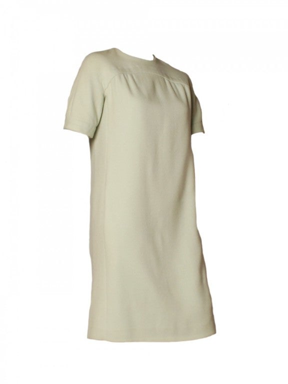 This 1960's Donald Brooks shift dress is the perfect combination of style and comfort.  Cut with a straight silhouette, this Donald Brooks dress features a mint green knit fabric, a shift dress style, inseam pocket on the front and a back zipper and