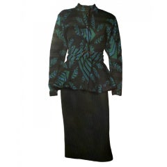 Vintage 1980s Ted Lapidus Knit Cardigan and Skirt Set