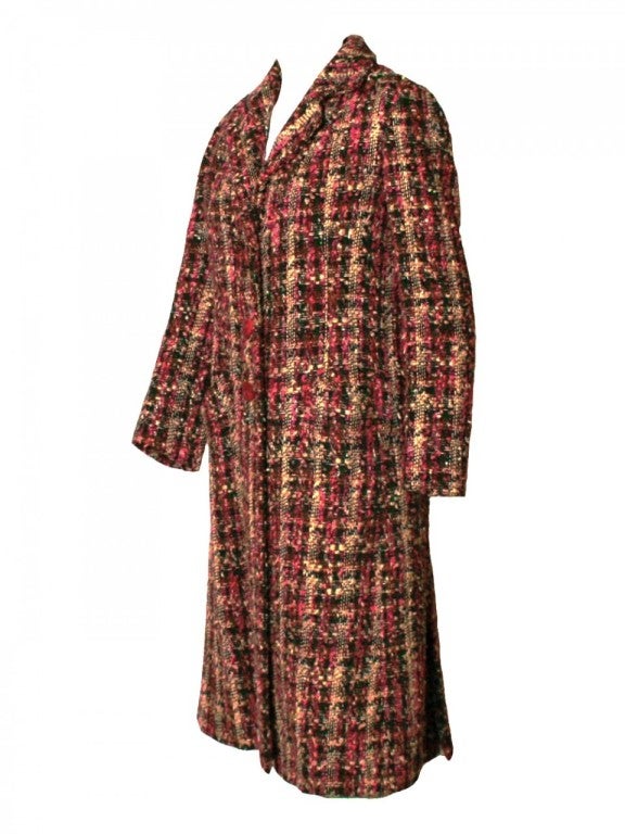 1960's Bill Blass Fuschia Boucle Coat