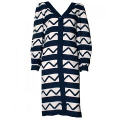 1980's Pauline Trigere Zig-Zag Dress