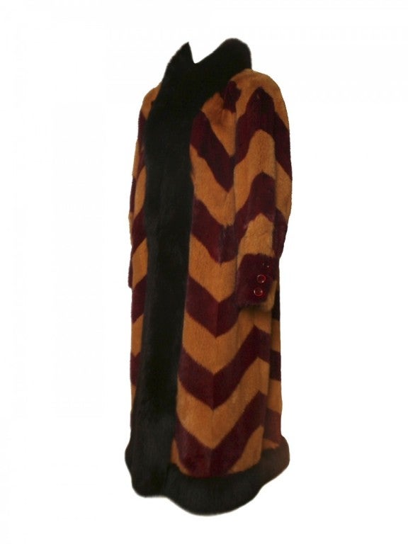 1970's Revillon Fox & Mink Fur Coat