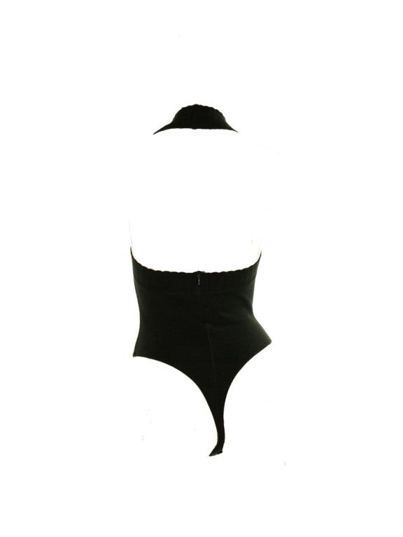 Alaia Black Bodysuit Tank and Shorts Set For Sale 2