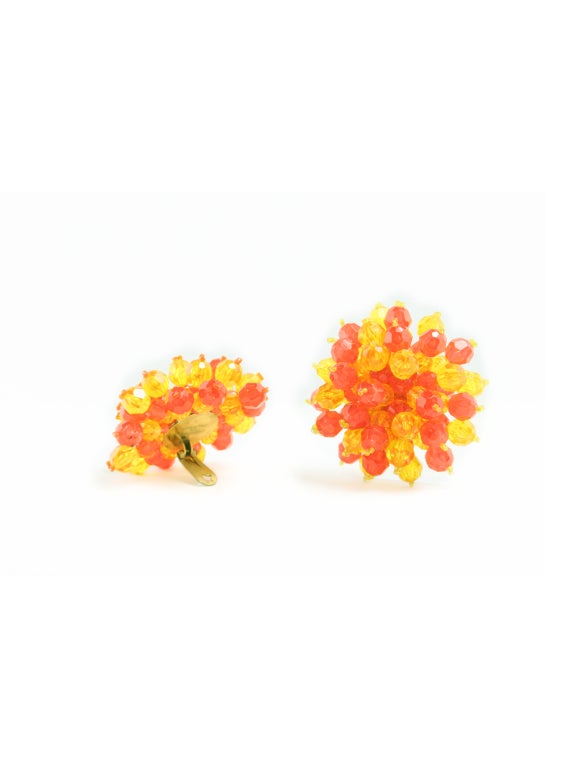 Coppola e Toppo Orange and Yellow Beaded Earrings