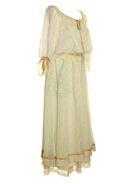 1970's Koos Peasant Skirt and Top