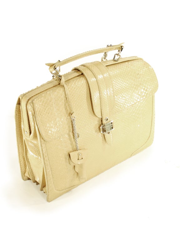 Women's Christian Dior Python Briefcase For Sale