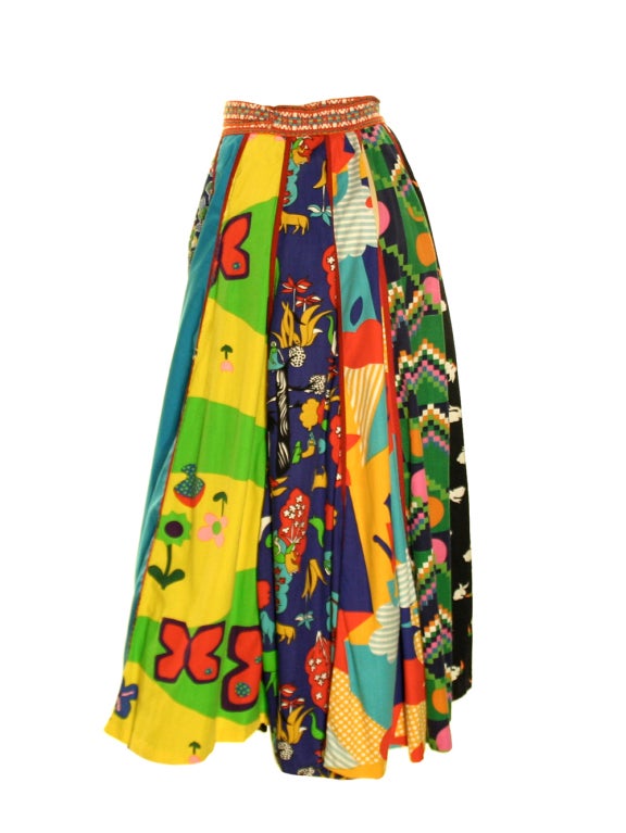 1970's Giorgio di Sant' Angelo Patchwork Skirt For Sale 1