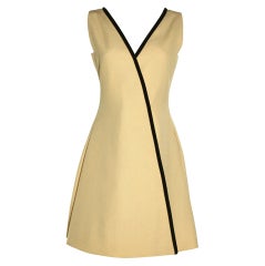 1960's Galanos Cream Wrap Style Dress