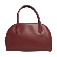 Alaia Burgundy Bowler Handbag