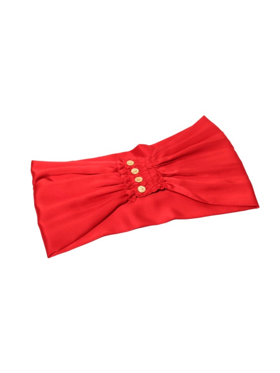 Women's Chanel Red Satin Sash For Sale
