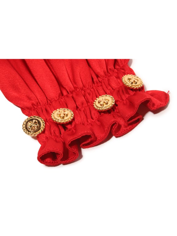 Chanel Red Satin Sash For Sale 3