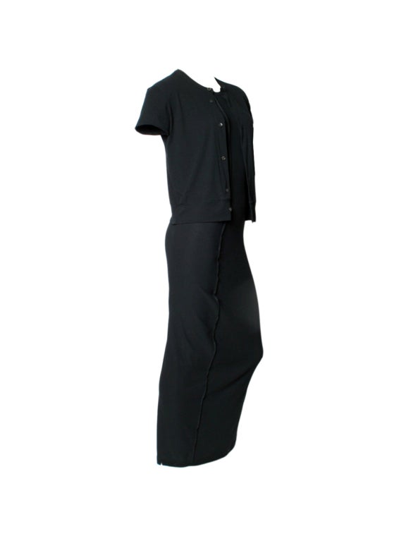 Comme des Garcons Black Maxi Dress and Cardigan Set