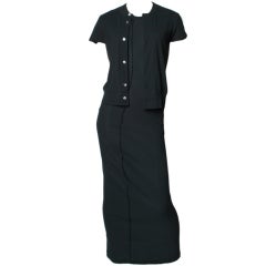Vintage Comme des Garcons Black Maxi Dress and Cardigan Set