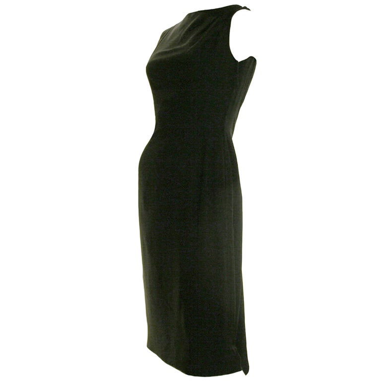 1960's Estevez Black Rhinestone Dress
