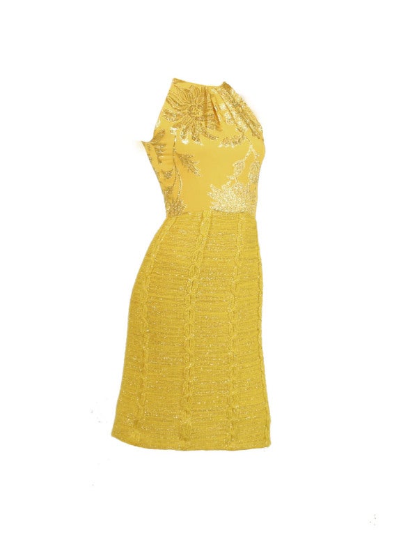 1960's Oscar de la Renta Sweater Dress and Cardigan For Sale 1
