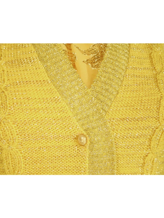 1960's Oscar de la Renta Sweater Dress and Cardigan For Sale 3