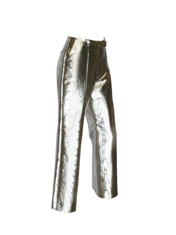 Givenchy Gold-Silver Metallic Pants
