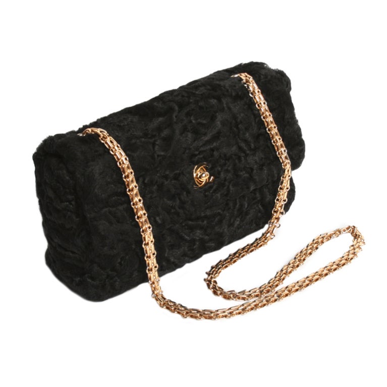 Chanel Persian Lamb Shoulder Bag For Sale