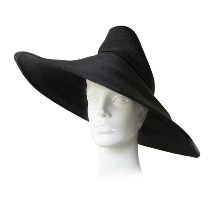 ADRIAN  HORSEHAIR INVERTED SAUCER WITH STOVEPIPE CROWN For Sale