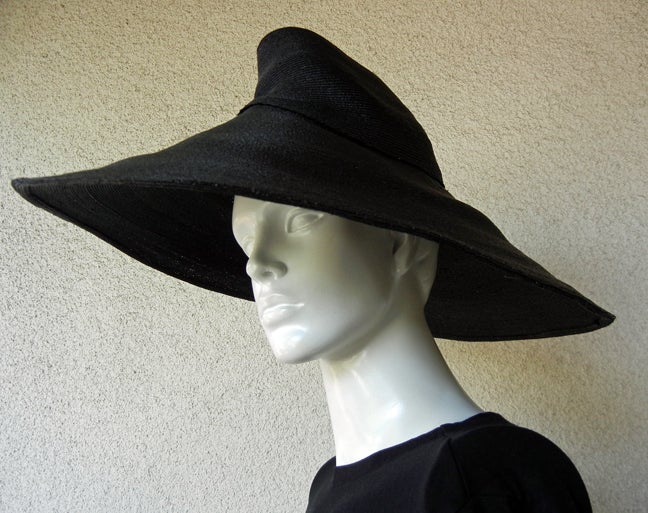 ADRIAN  HORSEHAIR INVERTED SAUCER WITH STOVEPIPE CROWN For Sale 1