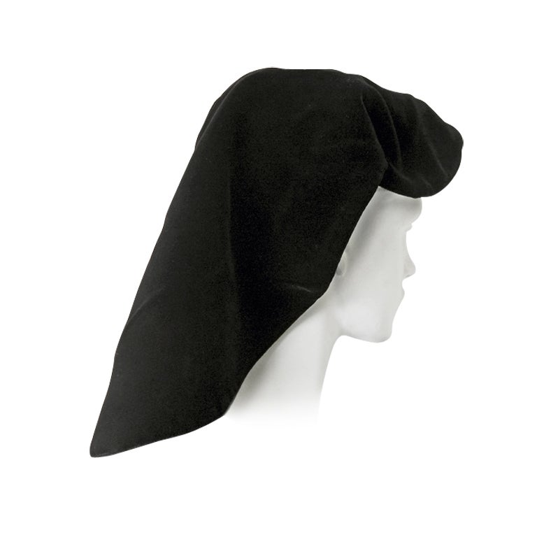 STUNNING ADRIAN BLACK SILK VELVET SNOOD HAT For Sale