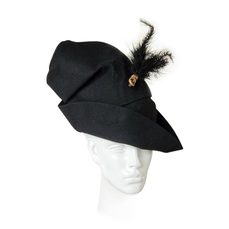 ADRIAN CUSTOM ROBIN HOOD HAT with FEATHER For Sale