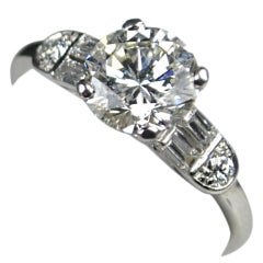 Art Deco Platinum Ring with a 1.49 carat Diamond