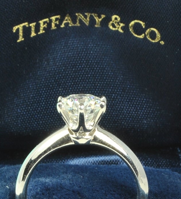 Women's Tiffany 1.31 Solitaire Engagement Ring For Sale