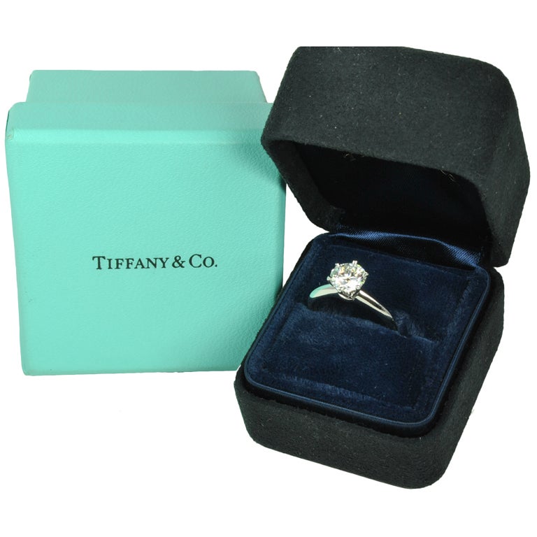 Tiffany 1.31 Solitaire Engagement Ring For Sale