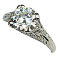 Antique 1.50 Carat Diamond  Art Deco Engagement Ring