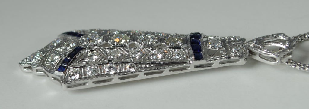 Bell Shaped Art Deco Platinum Pendant