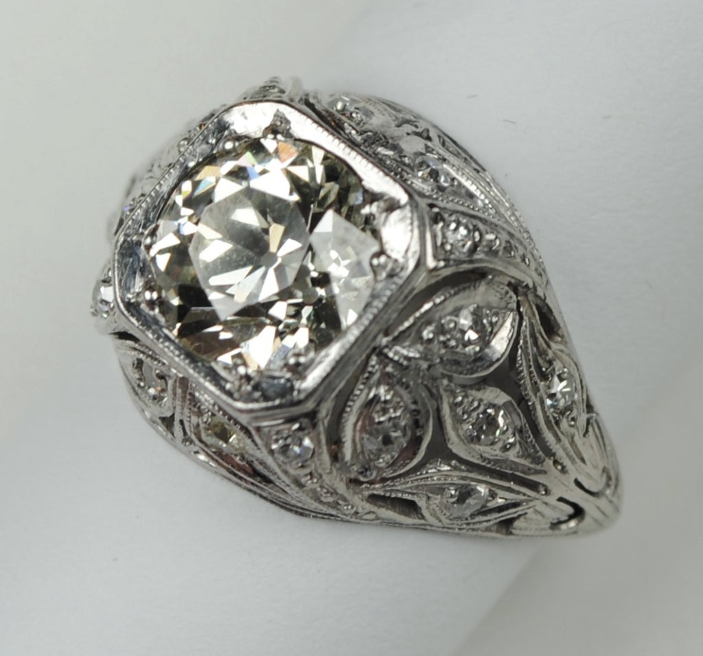 Edwardian Platinum and Diamond Engagement Ring