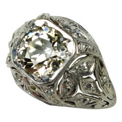 Vintage Edwardian Platinum and Diamond Engagement Ring
