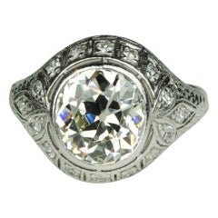 Vintage 3.10 Carat Diamond Edwardian Engagement Ring